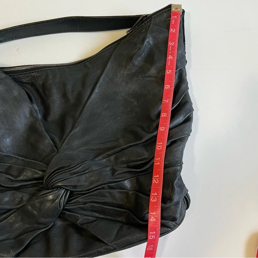 BURBERRY AUTHENTIC Maggie Soft Knot Calfskin Leather Black Hobo Bag WITH COA - Picture 8 of 16